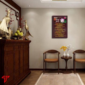 Tranh thư pháp hình phật chữ sống